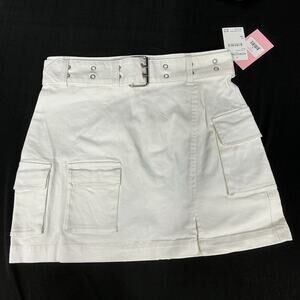 NWT juicy couture Cargo Miniskirt with Belt white‎ Nordstrom collection size 28